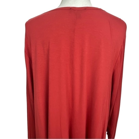 LANE BRYANT Women’s Pullover Top Sz 3X (22) Orange Rust Color V-neck Long Sleeve - Picture 5 of 11
